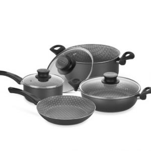 JUEGO DE OLLAS PARIS GRIS 7 PIEZAS TRAMONTINA