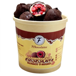 Frambuesas con chocolate auténtico