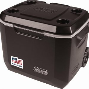 Coleman Xtreme 50qt Rolling Cooler with Wheels, Extra-Walled Insulation Keeps Ice up to 5 Days, Portable Wheeled Hard Chiller