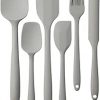 Juego de 6 espátulas de silicona de grado alimenticio con agarre ergonómico, espátulas de goma de silicona resistente al calor para uso en cocina, sin BPA, apto para lavaplatos