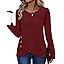 XIEERDUO Tunic Sweaters for Women Long Sleeve Shirts Crew Neck Tops with Buttons Fall Fashion Outfits Winter Clothing