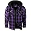 Men's Thick Fleece Plaid Jacket Flannel Shirts Sherpa Lined Full Zip Up Hoodie Winter Coat with Pockets