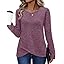 XIEERDUO Tunic Sweaters for Women Long Sleeve Shirts Crew Neck Tops with Buttons Fall Fashion Outfits Winter Clothing