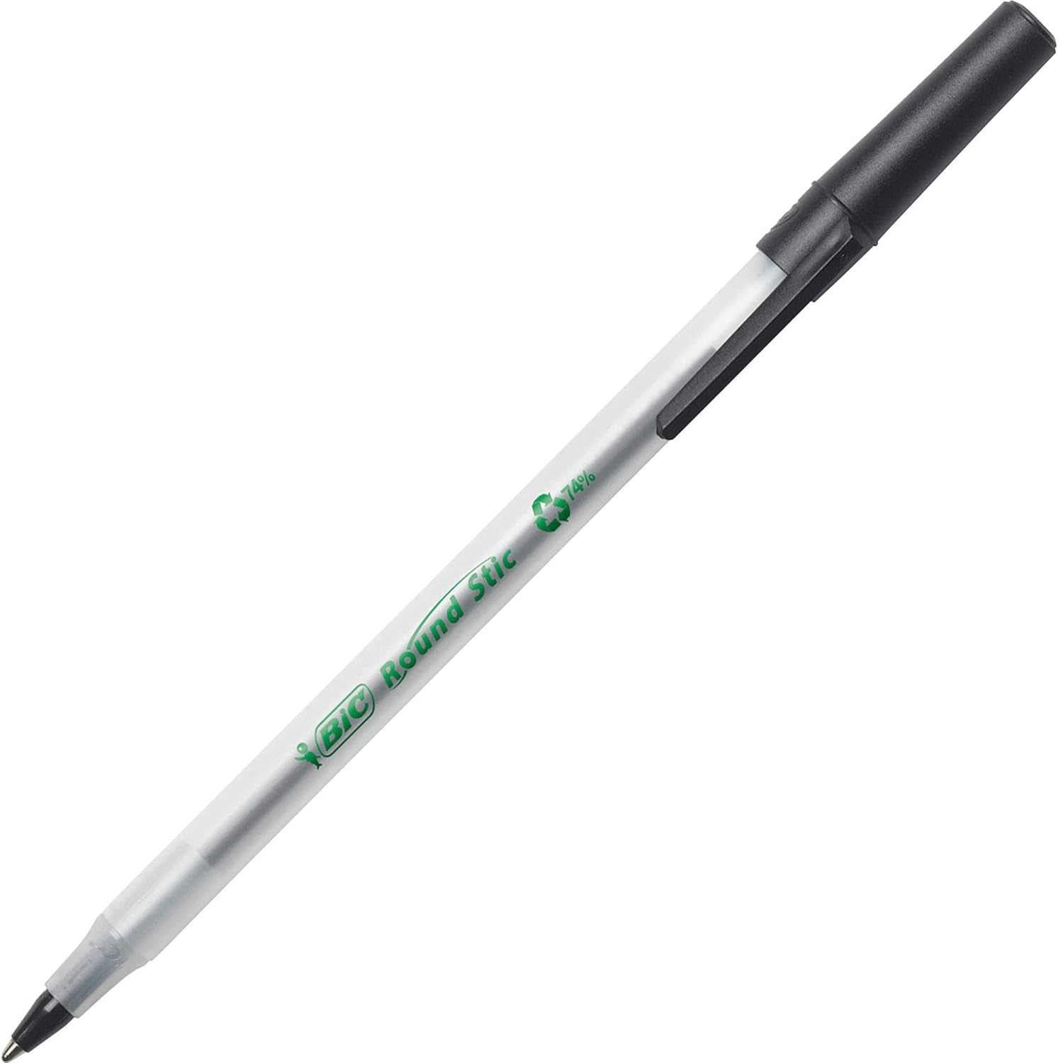 BIC Ecolutions Round Stic Ballpoint Pens, Medium Point (1.0mm), 50-Count Pack, Black Ink Pens Made from 97% Recycled Plastic - Image 5