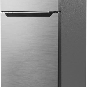 Upstreman 14.6 Cu.Ft. Refrigerator with Top Freezer, 2 Door Fridge with Ice Cube Tray, Electronic Thermostat, ENERGY STAR, Low Noise, Frost Free Fridge Freezer, Reversible Door, Stainless Steel-BD146