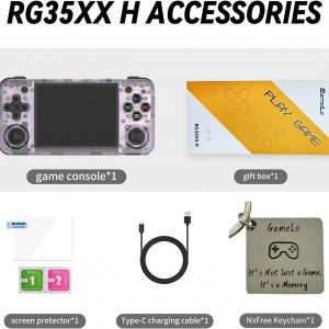 RG35XX H, Anbernic - Consola de juegos de mano retro con tarjeta 64GTF, diseño de doble joystick de 3.5 pulgadas, pantalla HD que dura hasta 8 horas de batería de alta capacidad para una mejor