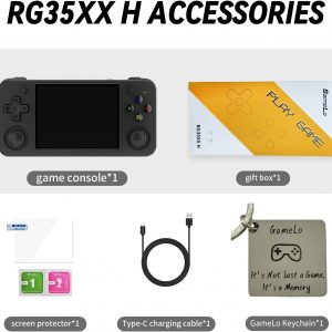 RG35XX H, Anbernic - Consola de juegos de mano retro con tarjeta 64GTF, diseño de doble joystick de 3.5 pulgadas, pantalla HD que dura hasta 8 horas de batería de alta capacidad para una mejor