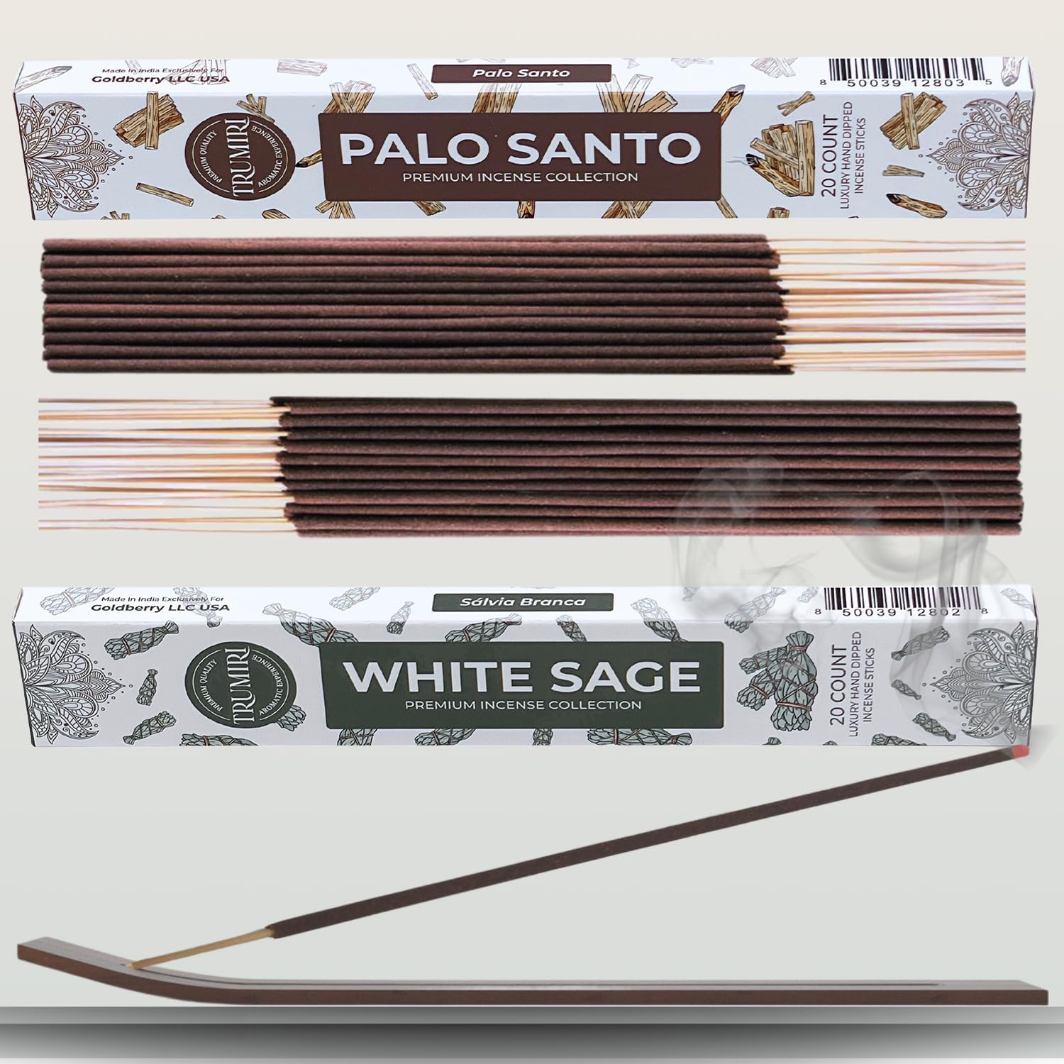 Trumiri Incense Sticks - Combo Pack of 40 Insence-Sticks - 20 Palo Santo + 20 White Sage - Cleansing Insense - Insents - Incents - Inscense - Incence - Incienso - All Natural Non Toxic Incense Sticks - Image 9