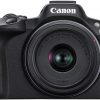 Canon EOS R50 - Cámara de vlogging sin espejo (negro) con objetivo RF-S18-45mm F4.5-6.3 is STM, 24.2 MP, video 4K, detección y seguimiento de sujetos, compacta, conexión para teléfonos inteligentes,
