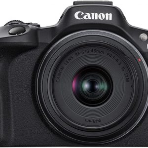 Canon EOS R50 - Cámara de vlogging sin espejo (negro) con objetivo RF-S18-45mm F4.5-6.3 is STM, 24.2 MP, video 4K, detección y seguimiento de sujetos, compacta, conexión para teléfonos inteligentes,