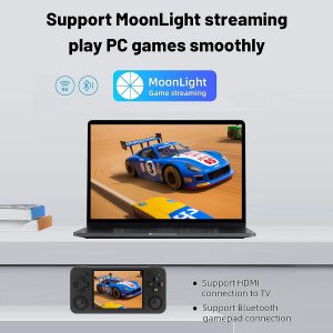 RG35XX H, Anbernic - Consola de juegos de mano retro con tarjeta 64GTF, diseño de doble joystick de 3.5 pulgadas, pantalla HD que dura hasta 8 horas de batería de alta capacidad para una mejor