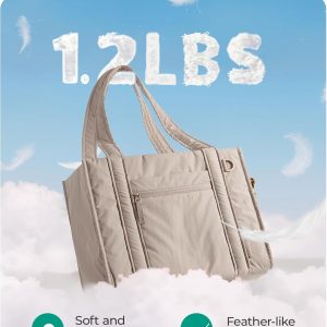 BAGSMART Small Tote Bag for Women, Lightweight with Zipper, Crossbody Purses for Travel Work College