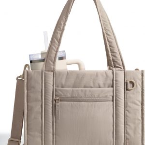 BAGSMART Small Tote Bag for Women, Lightweight with Zipper, Crossbody Purses for Travel Work College