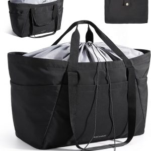 BAGSMART Reusable Grocery Bags, Large Beach Bag, Foldable Tote for Shopping Moving Holiday Travel Packing