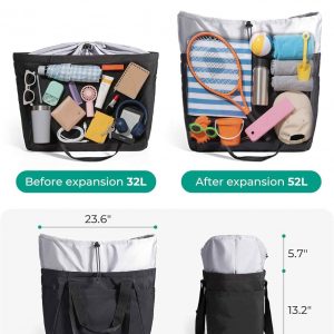 BAGSMART Reusable Grocery Bags, Large Beach Bag, Foldable Tote for Shopping Moving Holiday Travel Packing