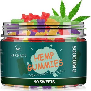 AFXMATE Gomitas de cáñamo de 50000 mg con sabor a fruta (90 gomitas)
