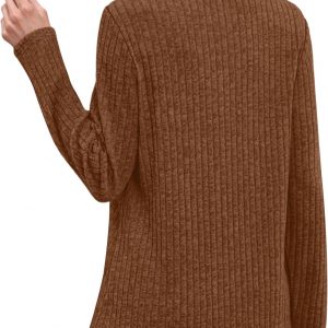 XIEERDUO Tunic Sweaters for Women Long Sleeve Shirts Crew Neck Tops with Buttons Fall Fashion Outfits Winter Clothing