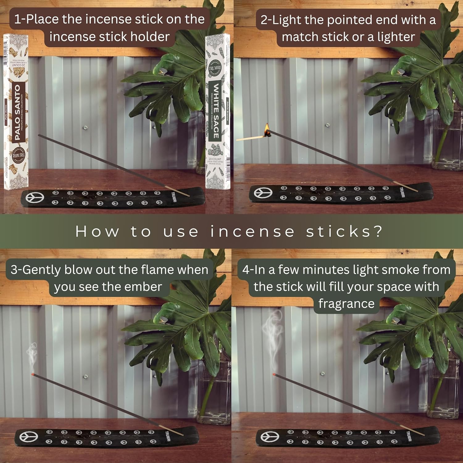 Trumiri Incense Sticks - Combo Pack of 40 Insence-Sticks - 20 Palo Santo + 20 White Sage - Cleansing Insense - Insents - Incents - Inscense - Incence - Incienso - All Natural Non Toxic Incense Sticks - Image 5