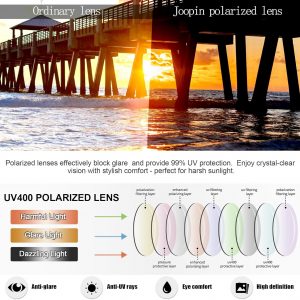 Joopin Square Sunglasses Polarized UV Protection Trendy Designer Sun Glasses Men Women