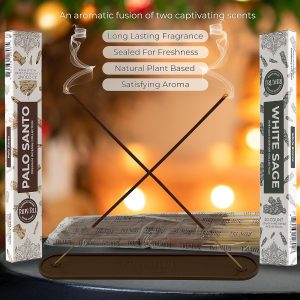 Trumiri Incense Sticks - Combo Pack of 40 Insence-Sticks - 20 Palo Santo + 20 White Sage - Cleansing Insense - Insents - Incents - Inscense - Incence - Incienso - All Natural Non Toxic Incense Sticks
