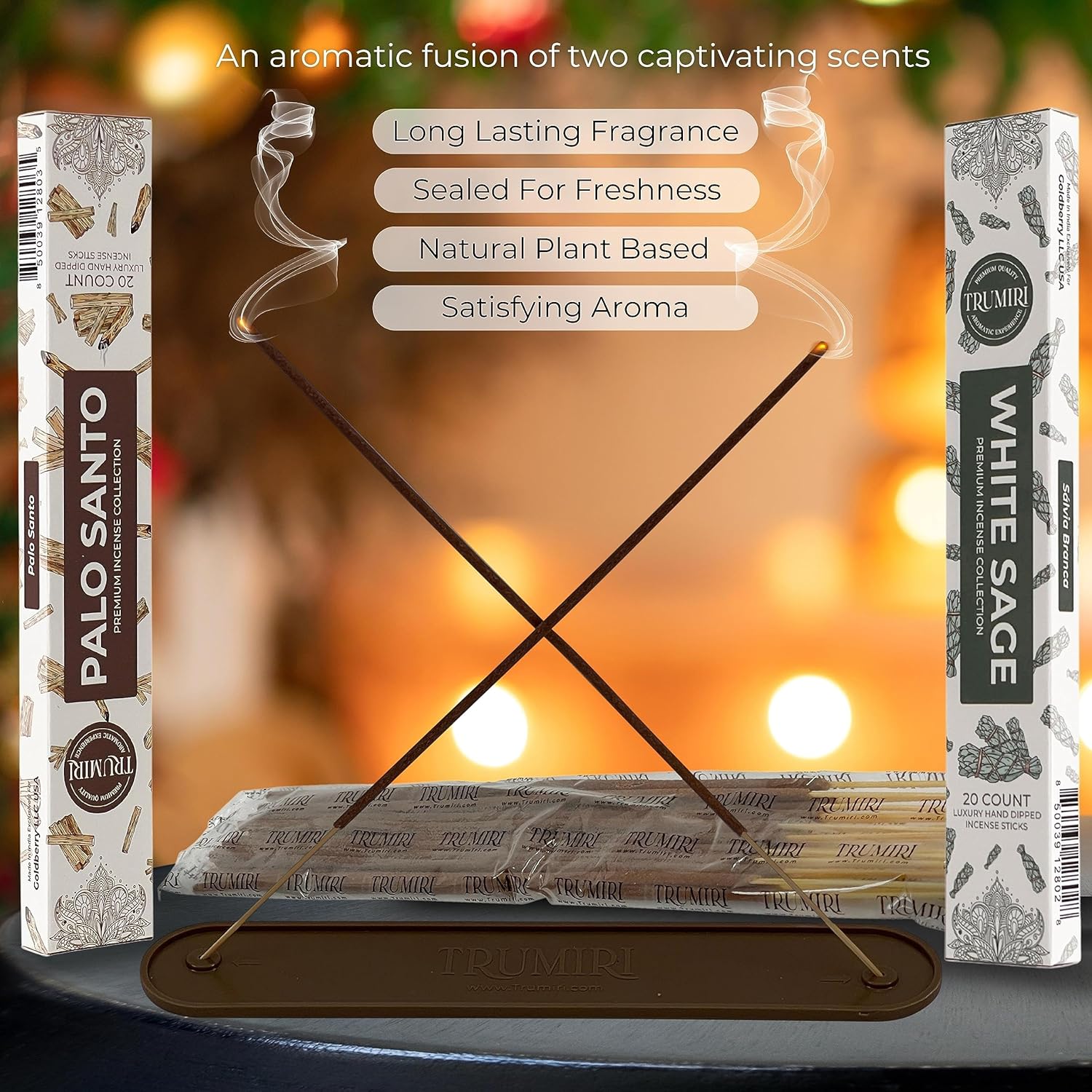 Trumiri Incense Sticks - Combo Pack of 40 Insence-Sticks - 20 Palo Santo + 20 White Sage - Cleansing Insense - Insents - Incents - Inscense - Incence - Incienso - All Natural Non Toxic Incense Sticks - Image 6