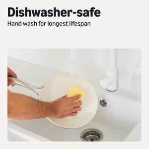 Amazon Basics Ceramic Nonstick Cookware, 8-Piece Set of Pots and Pans, Dishwasher and Oven-Safe, All Cooktop Friendly, Ivory