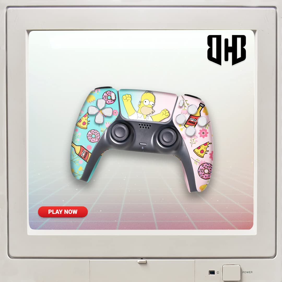 Simpsson Custom PS-5 Controller Wireless compatible with Play-Station 5 Console by BCB Controllers | Proudly Customized in USA with Permanent HYDRO-DIP Printing (NOT JUST A SKIN) - Image 7