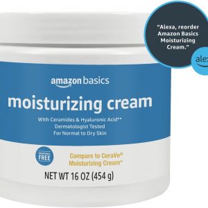Amazon Basics Moisturizer Cream for Face, Dry Skin, Hydrating , 16 Ounces, 2-Pack