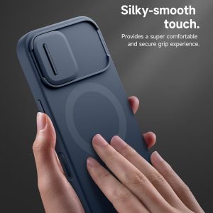 SURITCH for iPhone 17 Case with Camera Control Cover, Camera Slide Cover and Adjustable Kickstand, Compatible with MagSafe, Shockproof Bumper Protective Cases 6.3 Inch, Blue