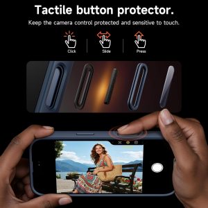 SURITCH for iPhone 17 Case with Camera Control Cover, Camera Slide Cover and Adjustable Kickstand, Compatible with MagSafe, Shockproof Bumper Protective Cases 6.3 Inch, Blue