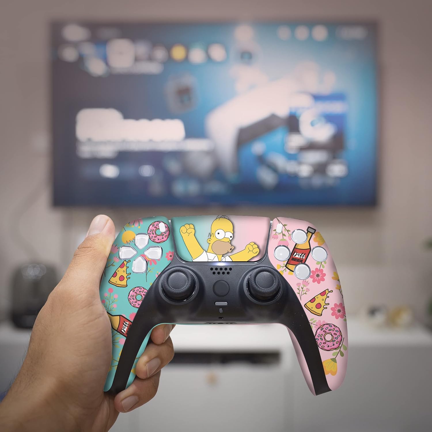 Simpsson Custom PS-5 Controller Wireless compatible with Play-Station 5 Console by BCB Controllers | Proudly Customized in USA with Permanent HYDRO-DIP Printing (NOT JUST A SKIN) - Image 5
