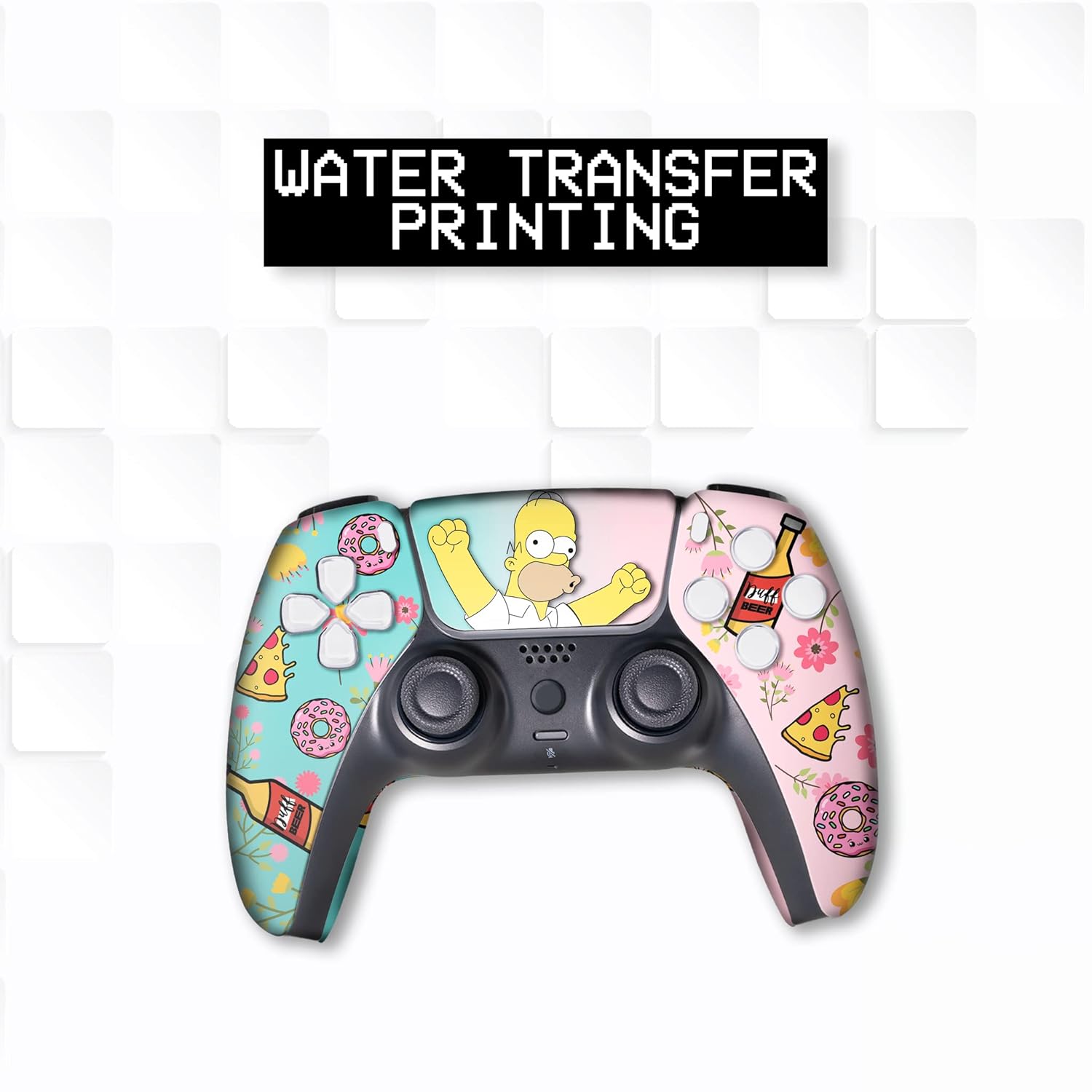 Simpsson Custom PS-5 Controller Wireless compatible with Play-Station 5 Console by BCB Controllers | Proudly Customized in USA with Permanent HYDRO-DIP Printing (NOT JUST A SKIN) - Image 4