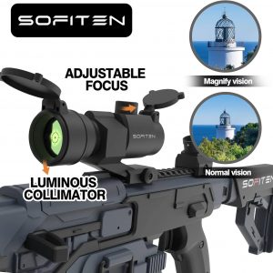 Toy Gun Automatic Sniper Rifle with Tactical Vest Kit, Scope. Toy Foam Blaster Dart Toys with 120 Darts, IR and Flashlight. The Shooting Activity Game for Kids Age 8+