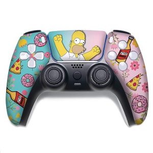 Simpsson Custom PS-5 Controller Wireless compatible with Play-Station 5 Console by BCB Controllers | Proudly Customized in USA with Permanent HYDRO-DIP Printing (NOT JUST A SKIN)