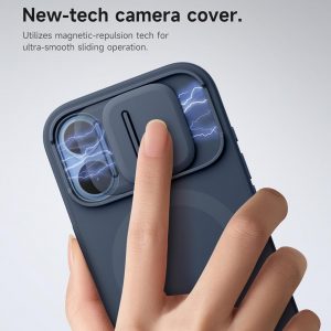 SURITCH for iPhone 17 Case with Camera Control Cover, Camera Slide Cover and Adjustable Kickstand, Compatible with MagSafe, Shockproof Bumper Protective Cases 6.3 Inch, Blue