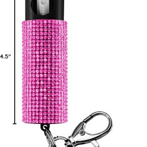 Guard Dog Security Bling it On Pepper Spray Keychain with Safety Twist Top Mini and Easy Carry Lightweight and Fashionable Maximum Police Strength OC Spray 16 Feet Range 0.5 fl oz