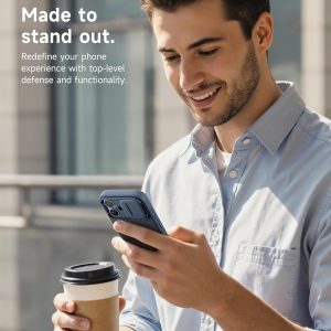 SURITCH for iPhone 17 Case with Camera Control Cover, Camera Slide Cover and Adjustable Kickstand, Compatible with MagSafe, Shockproof Bumper Protective Cases 6.3 Inch, Blue