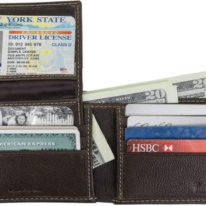 Timberland Cartera de seguridad RFID de cuero genuino para hombre