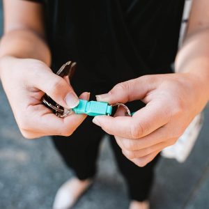 SABRE 2-in-1 Pepper Gel with Detachable Safety Whistle Keychain, 3X longer spray time, 12-Foot, Whistle for Help and Can Be Heard Up to 750 Feet, UV Marking Dye, Ergonomic Finger Grip, Flip Top Safety