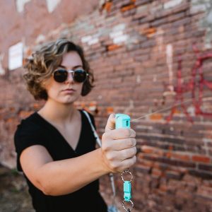 SABRE 2-in-1 Pepper Gel with Detachable Safety Whistle Keychain, 3X longer spray time, 12-Foot, Whistle for Help and Can Be Heard Up to 750 Feet, UV Marking Dye, Ergonomic Finger Grip, Flip Top Safety